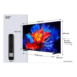 TCL P8K 98P8K TV 2,49 m (98") 4K Ultra HD Smart TV Wifi Métallique 450 cd/m²