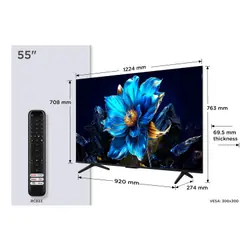 TCL P7K 55P7K TV 139,7 cm (55") 4K Ultra HD Smart TV Wifi Métallique 450 cd/m²