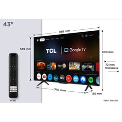 TCL P7K 43P7K TV 109,2 cm (43") 4K Ultra HD Smart TV Wifi Métallique 430 cd/m²