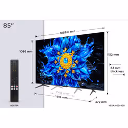 TCL P8L 85P8L TV 2,16 m (85") 4K Ultra HD Smart TV Wifi Noir 450 cd/m² - Vue supplémentaire 4
