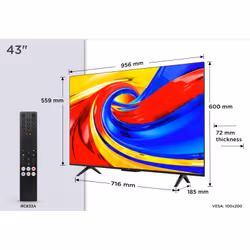 TCL P7L 43P7L TV 109,2 cm (43") 4K Ultra HD Smart TV Wifi Noir 400 cd/m² - Vue supplémentaire 4