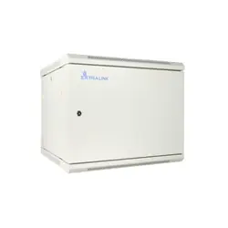 Extralink Armoire a crémaillere 12U 600x450 ASP Gris fixé au mur, porte en tôle pleine