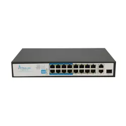 Extralink Changer PoE Extralien VIRTUS V3 16x 100 Mb/s PoE/PoE+, 2x Gigabit RJ45 + 1x SFP, 150 W