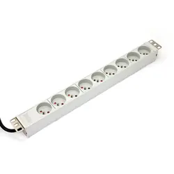 Digitus A-19-STRIP-3-IMP unité de distribution d'énergie 9 sortie(s) CA 1U Blanc