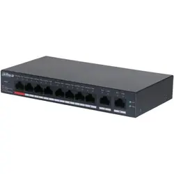 Dahua Technology DH-CS4010-8ET-110 commutateur réseau Géré L2 Fast Ethernet (10/100) Connexion Ethernet, supportant l'alimentation via ce port (PoE) Noir