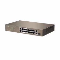 Tenda TEF1118P-16-150W commutateur réseau Non-géré L2 Fast Ethernet (10/100) Connexion Ethernet, supportant l'alimentation via ce port (PoE) 1U Noir - Vue supplémentaire 2