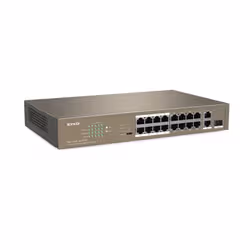 Tenda TEF1118P-16-150W commutateur réseau Non-géré L2 Fast Ethernet (10/100) Connexion Ethernet, supportant l'alimentation via ce port (PoE) 1U Noir - Vue supplémentaire 3