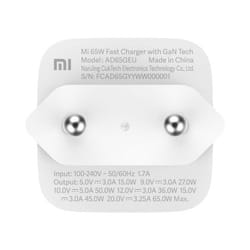 Xiaomi Mi 65W Fast Charger with GaN Tech Blanc Intérieure