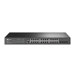 TP-Link JetStream 24-Port Gigabit L2+ Managed Switch with 4 SFP SlotsPORT: 24× Gigabit RJ45 Ports, 4× Gigabit SFP Slots, RJ45/Micro-USB Console PortSPEC: 1U 19-inch Rack-mountable Steel CaseFEATURE: I (TL-SG3428)