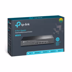 TP-Link TL-SG1008 commutateur réseau Non-géré Gigabit Ethernet (10/100/1000) Noir (TL-SG1008) - Vue supplémentaire 2