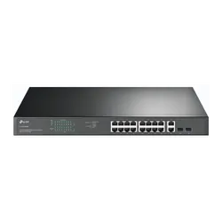 TP-LINK TL-SG1218MP commutateur réseau Fast Ethernet (10/100) Connexion Ethernet, supportant l'alimentation via ce port (PoE) Noir (TL-SG1218MP)