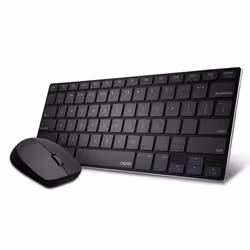 Rapoo 9000M clavier Souris incluse Bluetooth QWERTY Noir, Argent - Vue supplémentaire 2