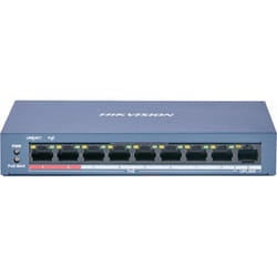 Hikvision Digital Technology DS-3E0109P-E/M(B) commutateur réseau Non-géré L2 Fast Ethernet (10/100) Connexion Ethernet, supportant l'alimentation via ce port (PoE) Bleu