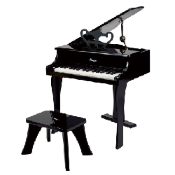 Hape – Grand Piano Noir en Bois – 30 Touches avec Tabouret (3 Ans+)