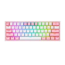 REDRAGON K616 Fizz Pro white/pink clavier USB + RF Wireless + Bluetooth Rose, Blanc