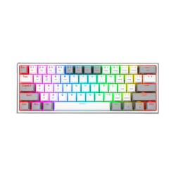 REDRAGON FIZZ PRO K616 clavier Jouer USB + RF Wireless + Bluetooth QWERTY Anglais Gris, Blanc