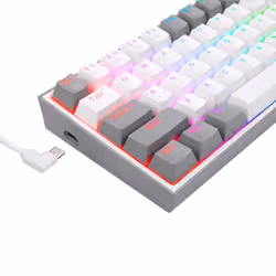 REDRAGON K617-RGB Fizz RGB White/Grey clavier USB Noir - Vue supplémentaire 6