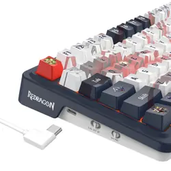 REDRAGON K686AK-RGB-PRO EISA clavier FR sans fil +USB Marine, Blanc