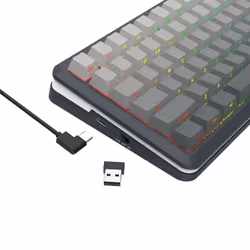REDRAGON K708GG-RGB-PRO Flekact clavier USB + RF Wireless + Bluetooth Noir, Gris - Vue supplémentaire 6