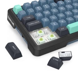 REDRAGON K724GBG-RGB-PRO Behemoth clavier USB + RF Wireless + Bluetooth Gris, Bleu