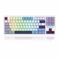 REDRAGON K728WBB-RGB-PRO Antonium Pro clavier USB + RF Wireless + Bluetooth Blanc, Bleu - Vue supplémentaire 2
