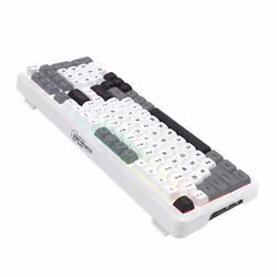 REDRAGON K688WGL-RGB-PRO Bragi Pro clavier USB + RF Wireless + Bluetooth Blanc, Gris - Vue supplémentaire 3