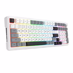REDRAGON K688WGL-RGB-PRO Bragi Pro clavier USB + RF Wireless + Bluetooth Blanc, Gris - Vue supplémentaire 7