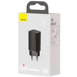 Baseus CCGAN2L-B01 chargeur d'appareils mobiles Universel Noir Secteur Charge rapide Intérieure