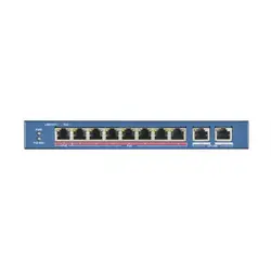 Hikvision DS-3E0310HP-E commutateur réseau Non-géré Fast Ethernet (10/100) Connexion Ethernet, supportant l'alimentation via ce port (PoE) Bleu