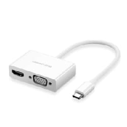 Ugreen 30843 câble vidéo et adaptateur 0,15 m HDMI + VGA (D-Sub) Blanc