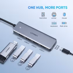Ugreen 70336 hub & concentrateur USB 3.2 Gen 1 (3.1 Gen 1) Type-C 5000 Mbit/s - Vue supplémentaire 2
