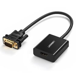 Ugreen 60814 câble vidéo et adaptateur 0,3 m HDMI Type A (Standard) VGA (D-Sub) + 3,5 mm Noir
