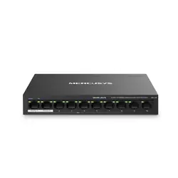 Mercusys MS110P commutateur réseau Géré Fast Ethernet (10/100) Connexion Ethernet, supportant l'alimentation via ce port (PoE) Noir