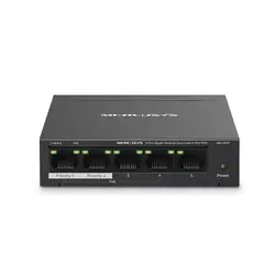 Mercusys MS105GP commutateur réseau Gigabit Ethernet (10/100/1000) Connexion Ethernet, supportant l'alimentation via ce port (PoE) Noir