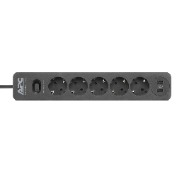 APC PME5U2B-GR protection surtension Noir 5 sortie(s) CA 230 V 1,52 m (PME5U2B-GR)