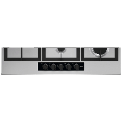 AEG HGB95520YM plaque Noir, Acier inoxydable Intégré 90 cm Gaz 5 zones