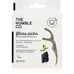 The Humble Co. Floss Picks Charcoal 50 pcs