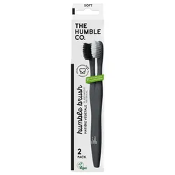 The Humble Co. 2 Brosses à Dents Souples Végétales - Couleur : Noir - Blanc