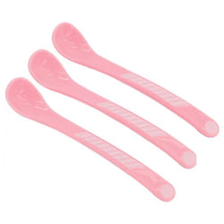 Twistshake Cuillère d'Alimentation Incurvée 4 Mois et + Lot de 3 - Couleur : Rose Pastel