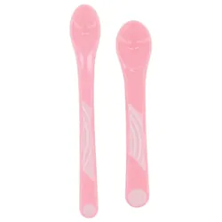Twistshake Cuillère d'Alimentation Droite 4 Mois et + Lot de 2 - Couleur : Rose Pastel
