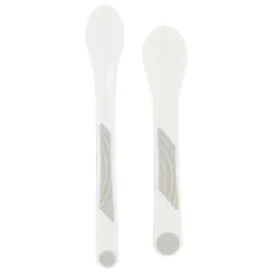 Twistshake Cuillère d'Alimentation Droite 4 Mois et + Lot de 2 - Couleur : Blanc