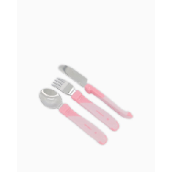 Twistshake Learn Cutlery Stainless Couverts pour enfants en bas âge Rose Acier inoxydable