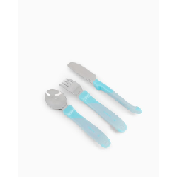 Twistshake Learn Cutlery Stainless Couverts pour enfants en bas âge Bleu Polypropylène (PP), Acier inoxydable, Élastomère thermoplastique (TPE)