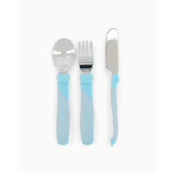 Twistshake Learn Cutlery Stainless Couverts pour enfants en bas âge Bleu Polypropylène (PP), Acier inoxydable, Élastomère thermoplastique (TPE)