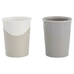 Twistshake 2 Verres 170 ml 6 Mois et + - Couleur : Gris Pastel - Blanc