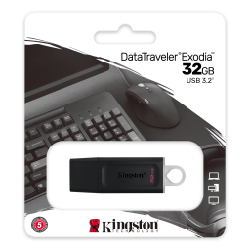 Kingston Technology DataTraveler Exodia lecteur USB flash 32 GB USB Type-A 3.2 Gen 1 (3.1 Gen 1) Noir (DTX/32GB)