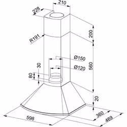 Franke Sirio FDS 654 OA Montée au mur Avoine 435 m³/h - Vue supplémentaire 2