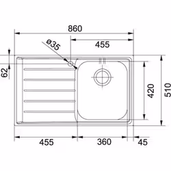 Franke NET 611 Evier à poser Rectangulaire - Vue supplémentaire 2