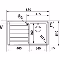 Franke Neptun Plus NPX 611 Evier à poser Rectangulaire Acier inoxydable - Vue supplémentaire 2