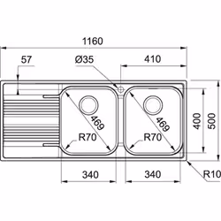 Franke Smart SRX 621 Evier encastré Rectangulaire Acier inoxydable - Vue supplémentaire 2